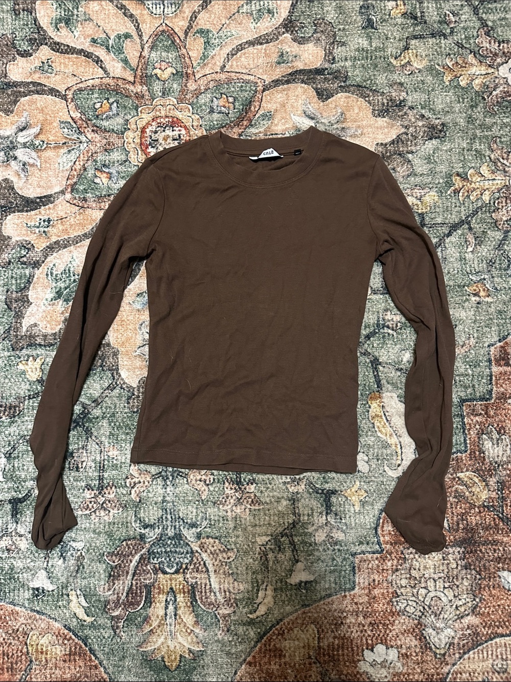 Cuts Clothing Brown Long Sleeve Crewneck Tee